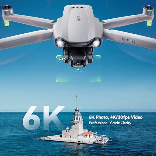 Ruko F11PRO 2 Drone with 6K Camera for Adults, 3-Axis Gimbal, 4K/30fps Video, 70-Min Flight Time with 2 Batteries, 10000ft FPV Transmission Professional Drone, Auto Return, Beginner Mode