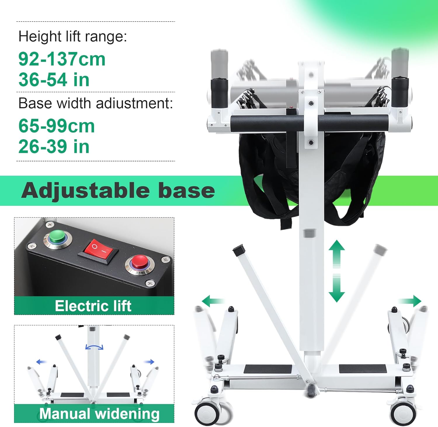 Electric Patient Lift Wheelchair for Home，Electric Patient Lift Transfer Chair，Wheelchair to Car Transfer Devices，Electric Patient Transfer Lift Chair,Portable Patient Lift Electric