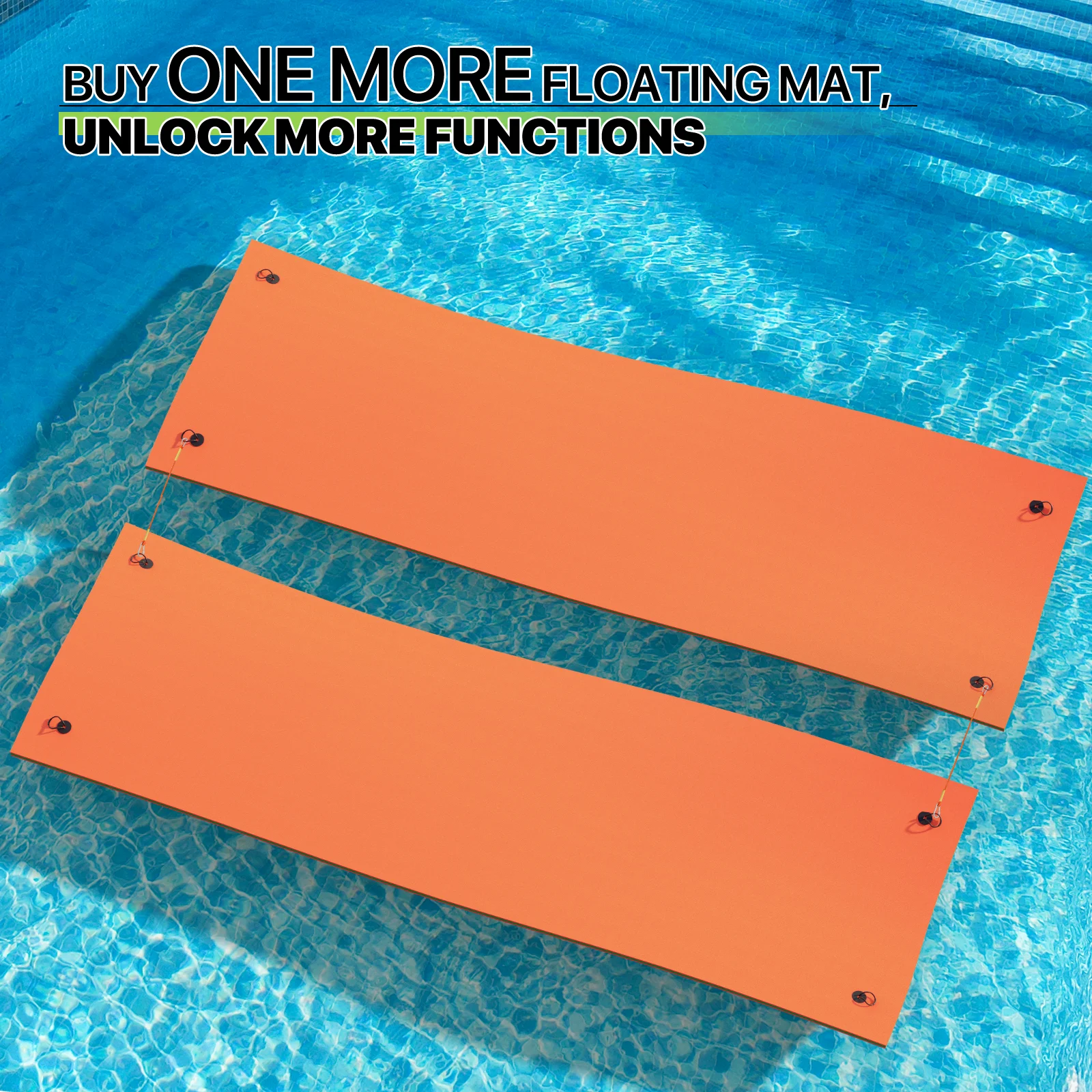 Magshion 18' x 6' Water Floating Mat, 3-Layer Tear-Resistant XPE Foam Water Floating Pad Lily Pad for Pool Lake River Ocean Outdoor Water Activities, Orange