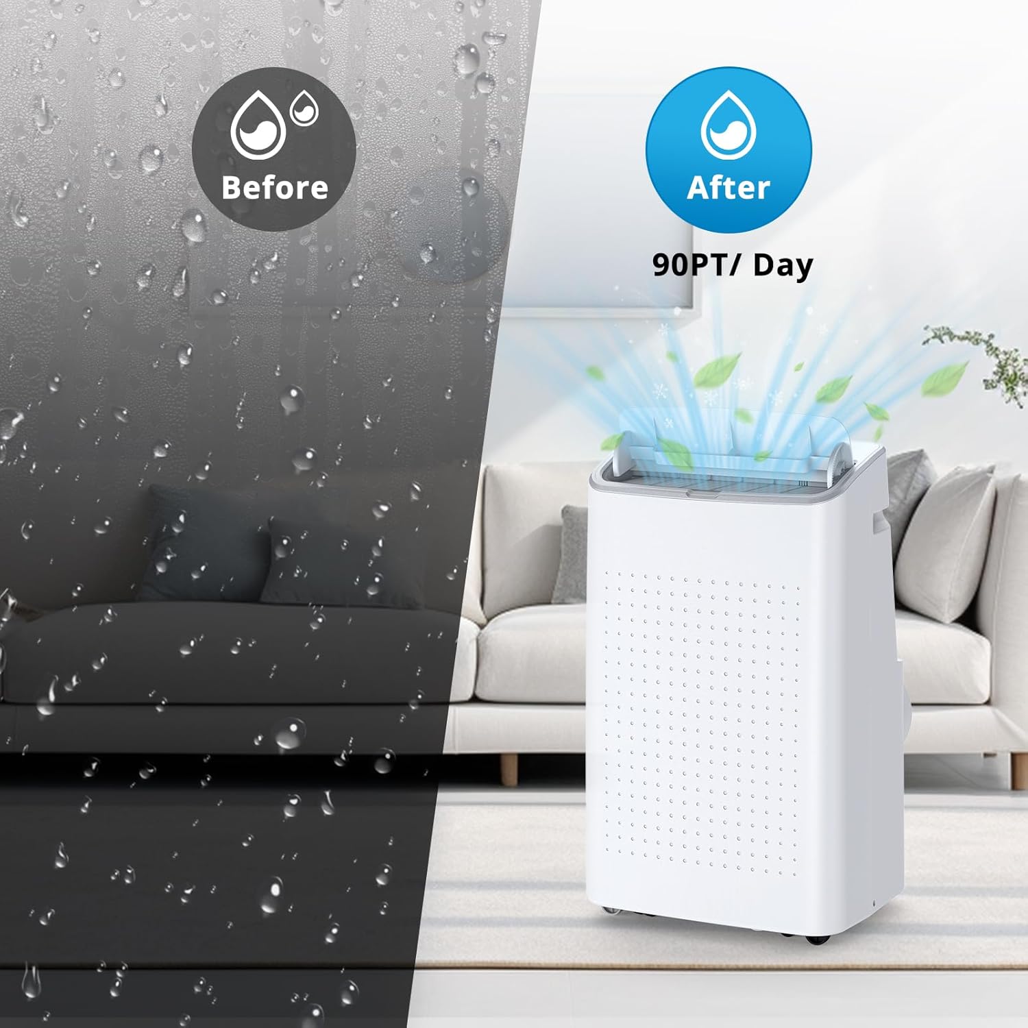 14,000 BTU Portable Air Conditioner for Room up to 700 Sq. Ft., Portable AC Unit with Remote Control, Sleep Mode, Window Kit Included