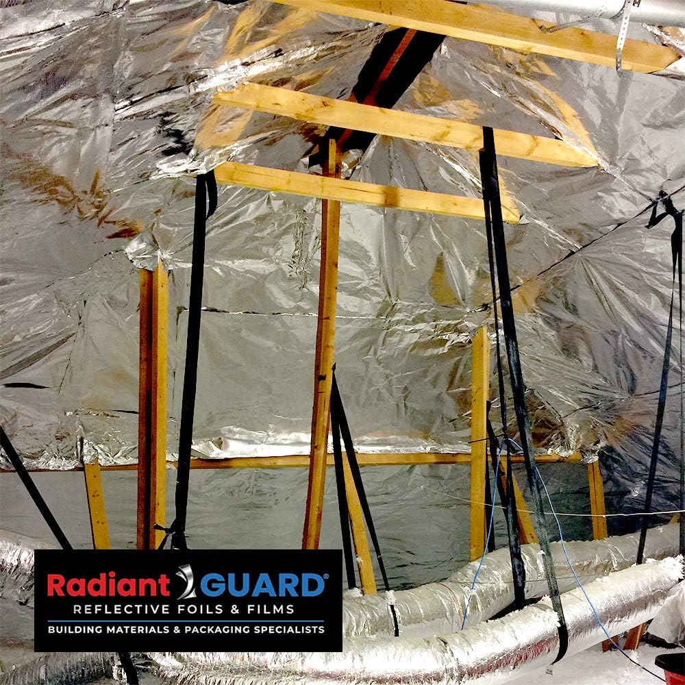 RadiantGUARD Xtreme Radiant Barrier Metalized INDUSTRIAL Grade 500 sq ft roll | 48-inch by 125-feet | X-500-B | Reflective Radiant Barrier Perforated Foil Attic Foil – Blocks 95% of Heat