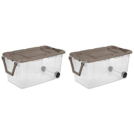 Sterilite, 160 qt. Wheeled Storage Box, Taupe Splash, Case of 2