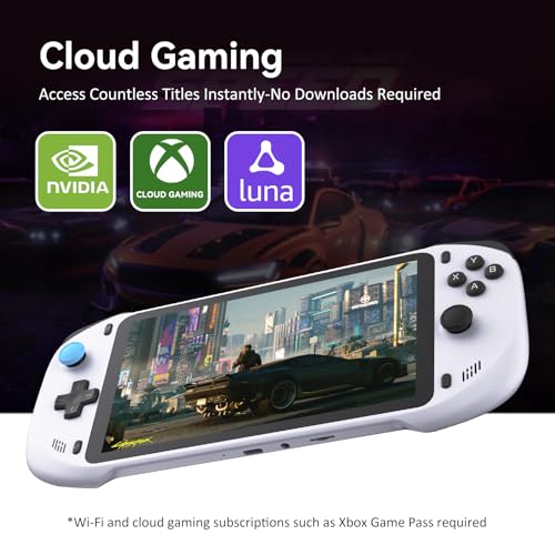OnePro Cloud Handheld Portable Remote Play Gaming Console, For Xbox Cloud Gaming, NVIDIA GeForce NOW, Playstation, PC, Long-Battery Life, 7" 1080P Touchscreen, Lightweight Retro Game Handheld - 64G