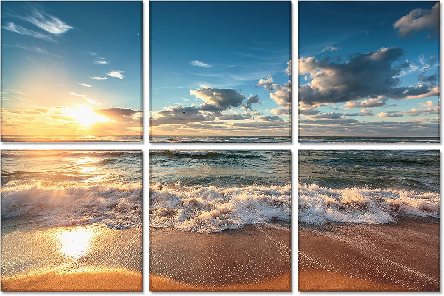 EVENRISING Decorative Art Acoustic panels,72"x48" inch Soundproof wall panels for Recording studio and home,Better Acoustic than foam, Premium Sound Absorbing Panels (ART, BEACH)