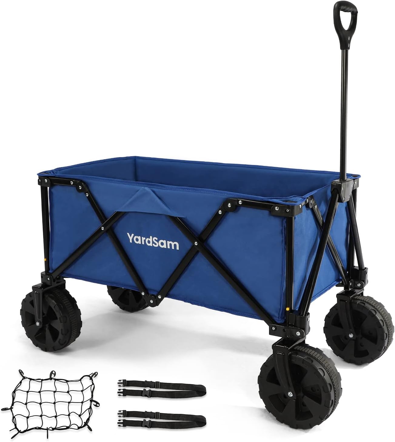 Yardsam Collapsible Folding Outdoor Garden Utility Wagon Carts with Removable Swivel Wheels, Outdoor Garden Cart Foldable Wagon for Gardening, Sports, Shopping, Camping