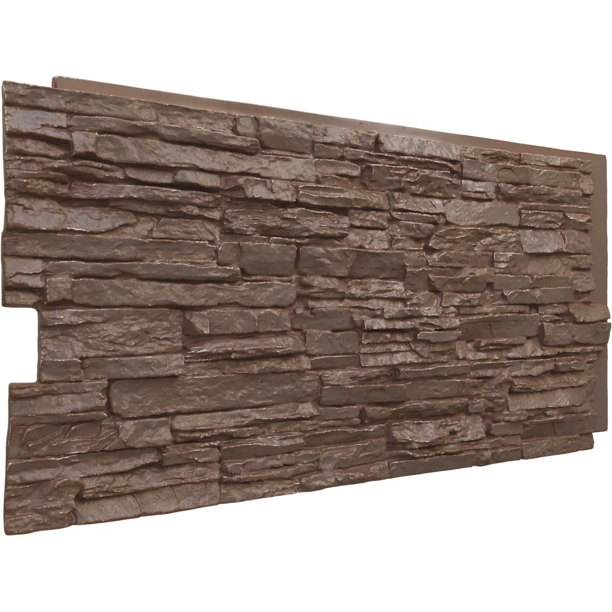 Ekena Millwork 45 3/4"W x 24 1/2"H x 1 1/4"D Canyon Ridge Stacked Stone, StoneWall Faux Stone Siding Panel, Autumn Bronze