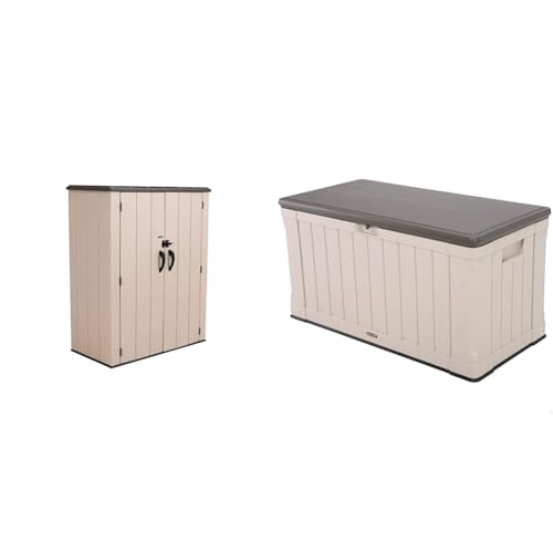 Lifetime 60326 Vertical Storage Shed, Pack of 1, Desert Sand