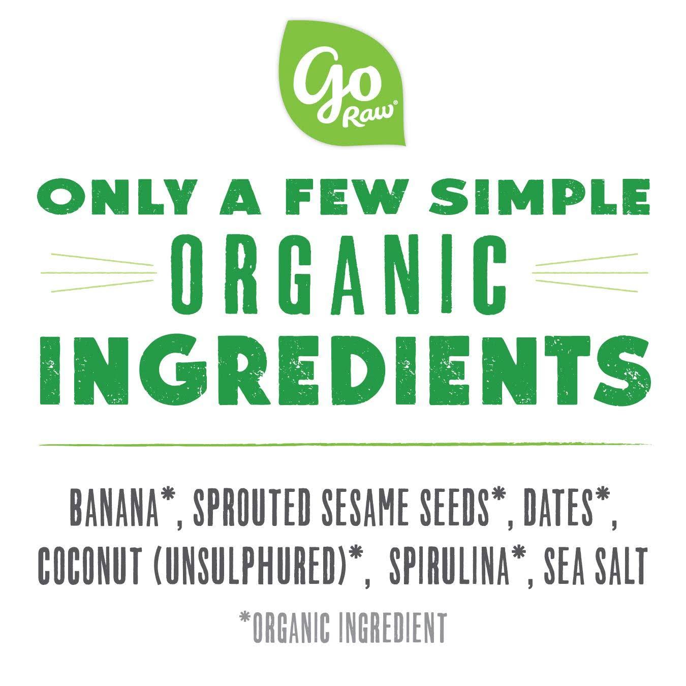 Go Raw - Organic Sprouted Bars Spirulina Sesame - 25 Bars