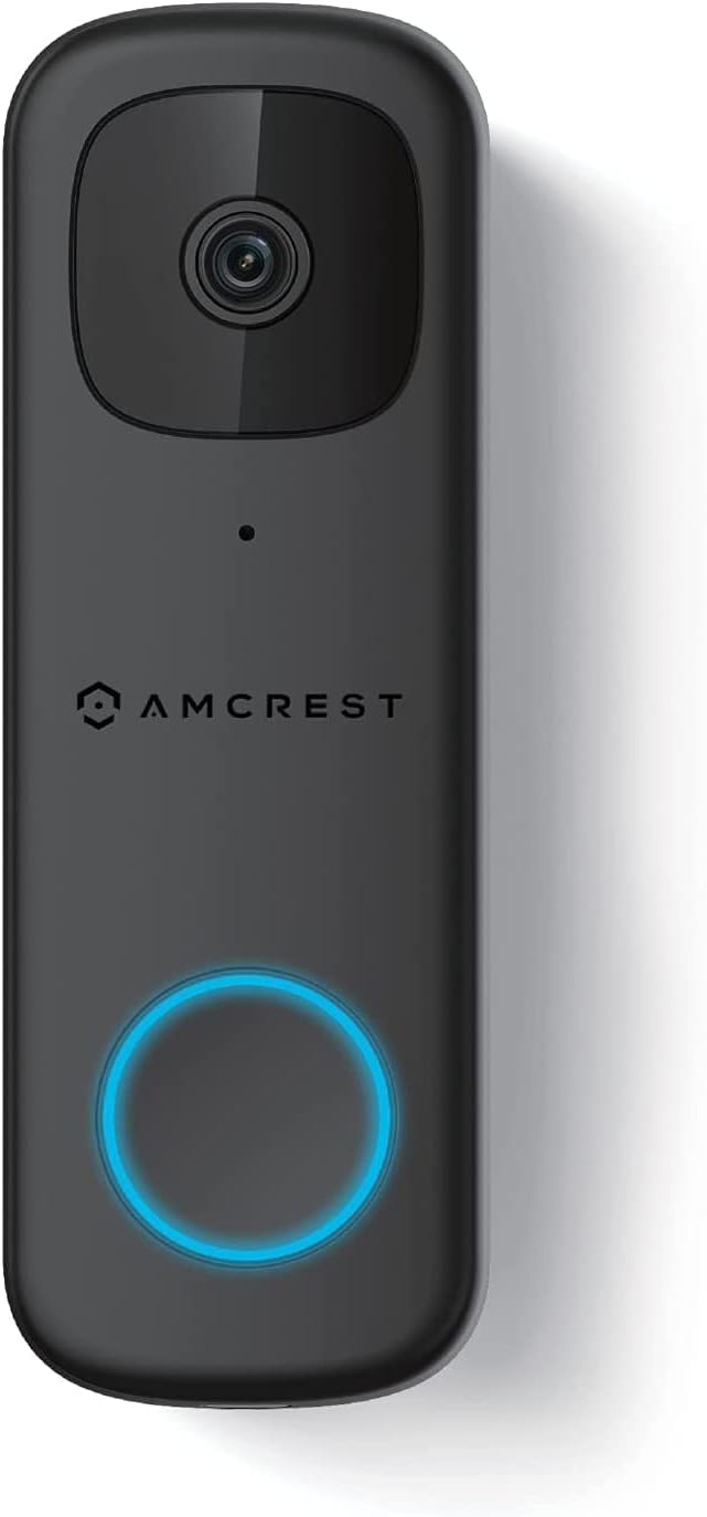 Amcrest 4MP Video Doorbell Camera Pro, Outdoor Smart Home 2.4GHz and 5GHz Wireless WiFi Doorbell Camera, Micro SD Card, AI Human Detection, IP65 Weatherproof, 2-Way Audio, 164o Wide-Angle Wi-Fi AD410