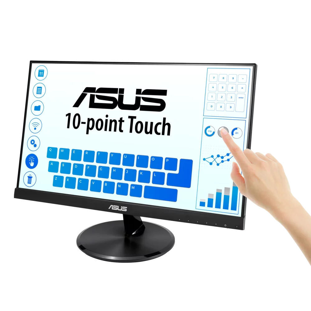 ASUS VT229H 22" (21.5" Viewable) Full HD 1920 x 1080P IPS, 178° Wide Viewing Angle, Frameless, Flicker free, Low Blue Light, HDMI Touchscreen Monitor