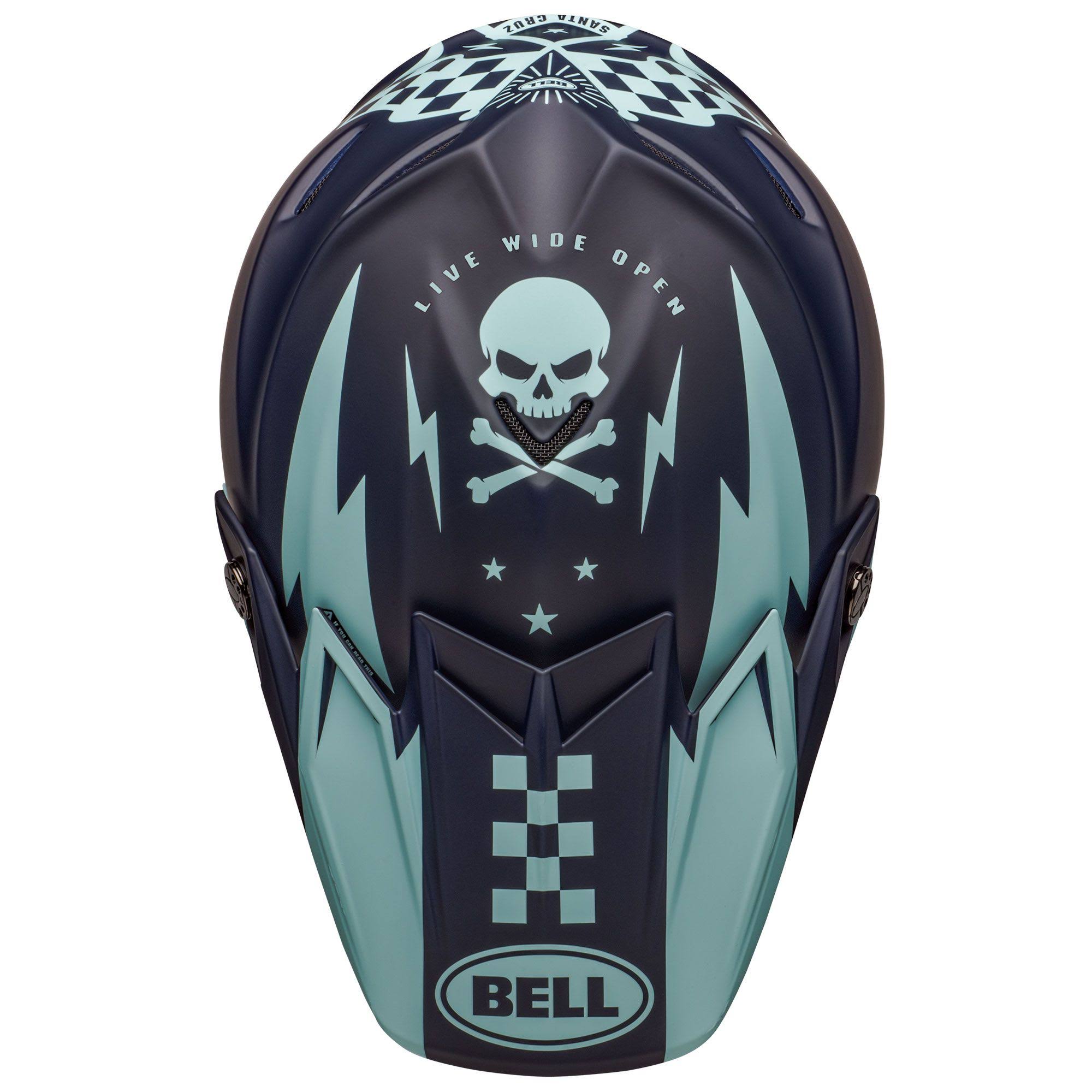 Bell Moto-9 Flex Breakaway Helmet Large Matte Navy/Light Blue