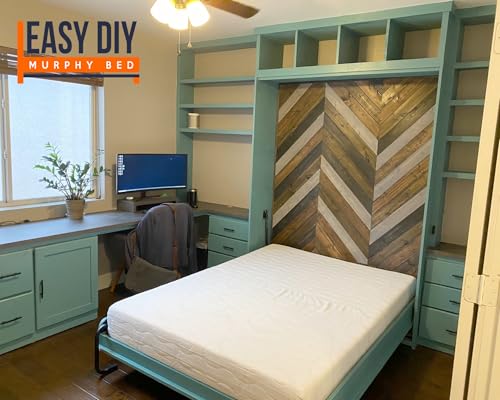Queen Size DIY Murphy Bed Hardware Kit – Vertical Wall Bed for Space-Saving - Budget-Friendly DIY Setup -Made in USA -Hide Away Design with Murphy Bed Queen Hardware - Bed Lift Mechanism - Pull Down