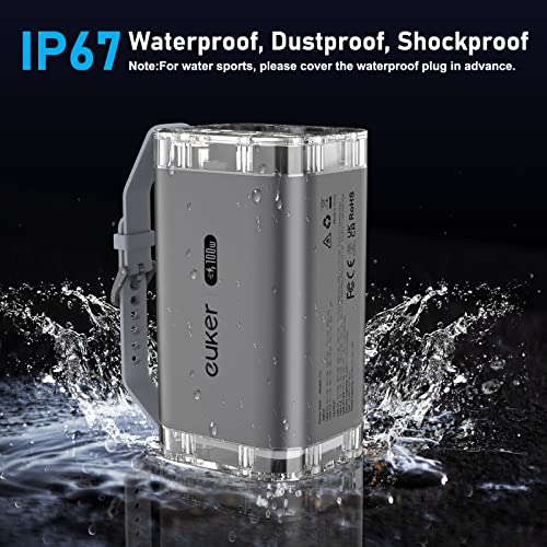 100W Power Bank, 40000mAh Portable Laptop Fast Charging Power Charger with 4 Ports, 5 Flashlight Modes, IP67 Waterproof for iPhone 14/13 Series, Samsung, MacBook, Dell