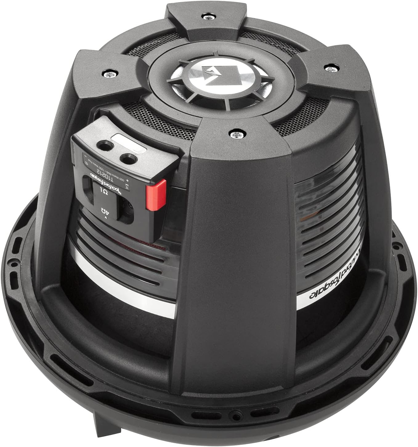 Rockford Fosgate T1D412 Power Series T1 12" Dual 4-Ohm Subwoofer and a T1SG-12 Stamped Mesh Grille
