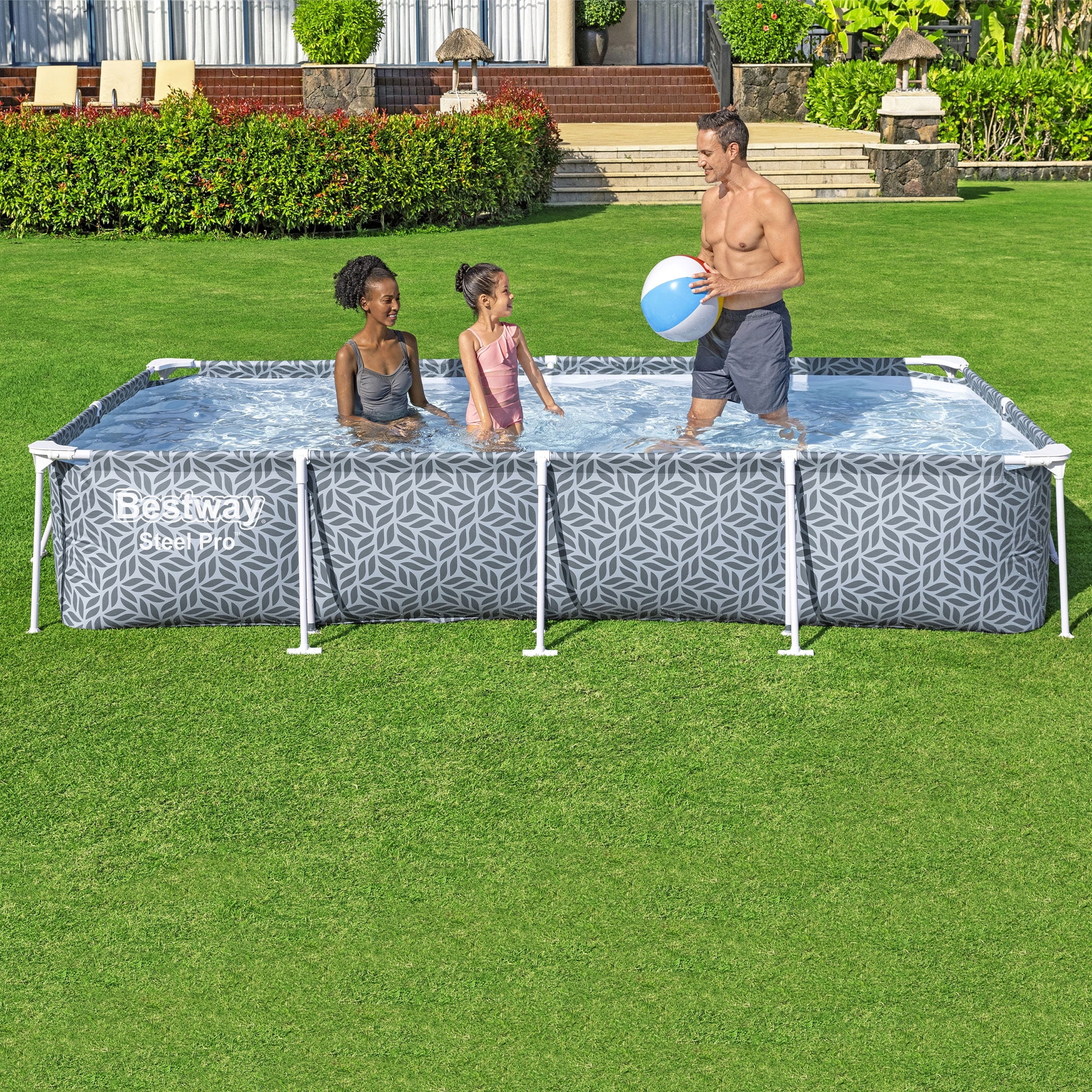 Bestway Steel Pro 9.8'x6.6'x26 Rectangular Above Ground Swimming Pool Set