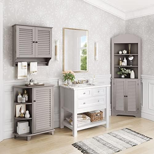 Tall Corner Cabinet, Taupe