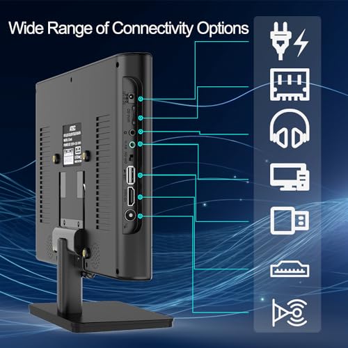 Jexiop Portable TV |IPS 1080P Screen TV with Antenna and Digital ATSC Tuner | HDMI USB Port | 12 Volt Charger Cable/AC Power | Mini TV for Caravan and Kitchen