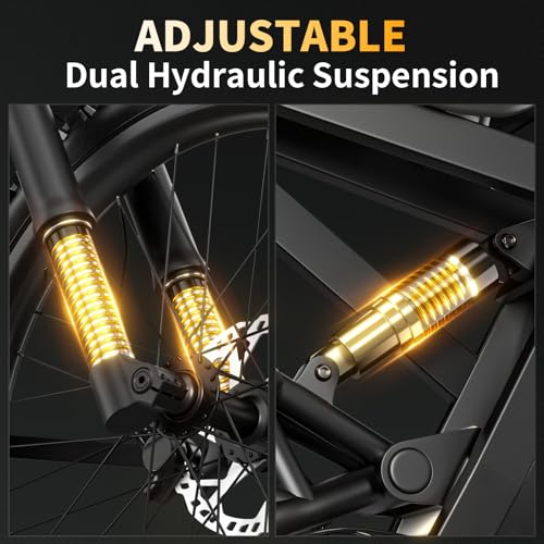 Electric-Dirt-Bike for Adults with Peak-3000W Brushless Motor and 48V 30AH Battery Max 40MPH and 80Miles, Adult Electric-Mountain-E-Bike Motorcycle with Fat Tire for Snow, Sand and Commuting