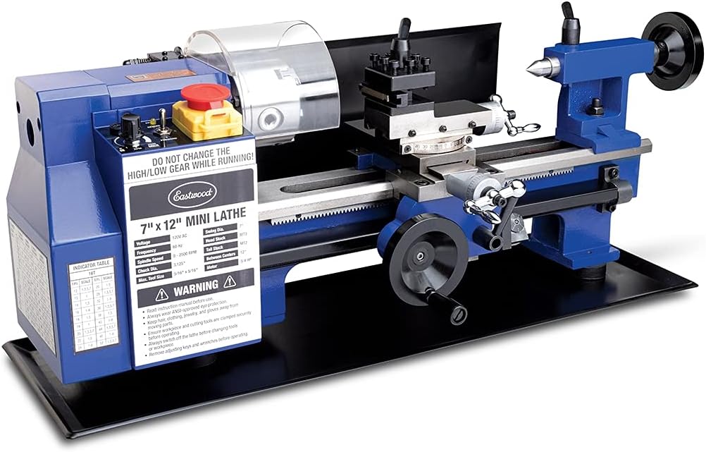 Eastwood Benchtop Mini Metal Variable Speed Lathe 7" x 12" Drilling Machine