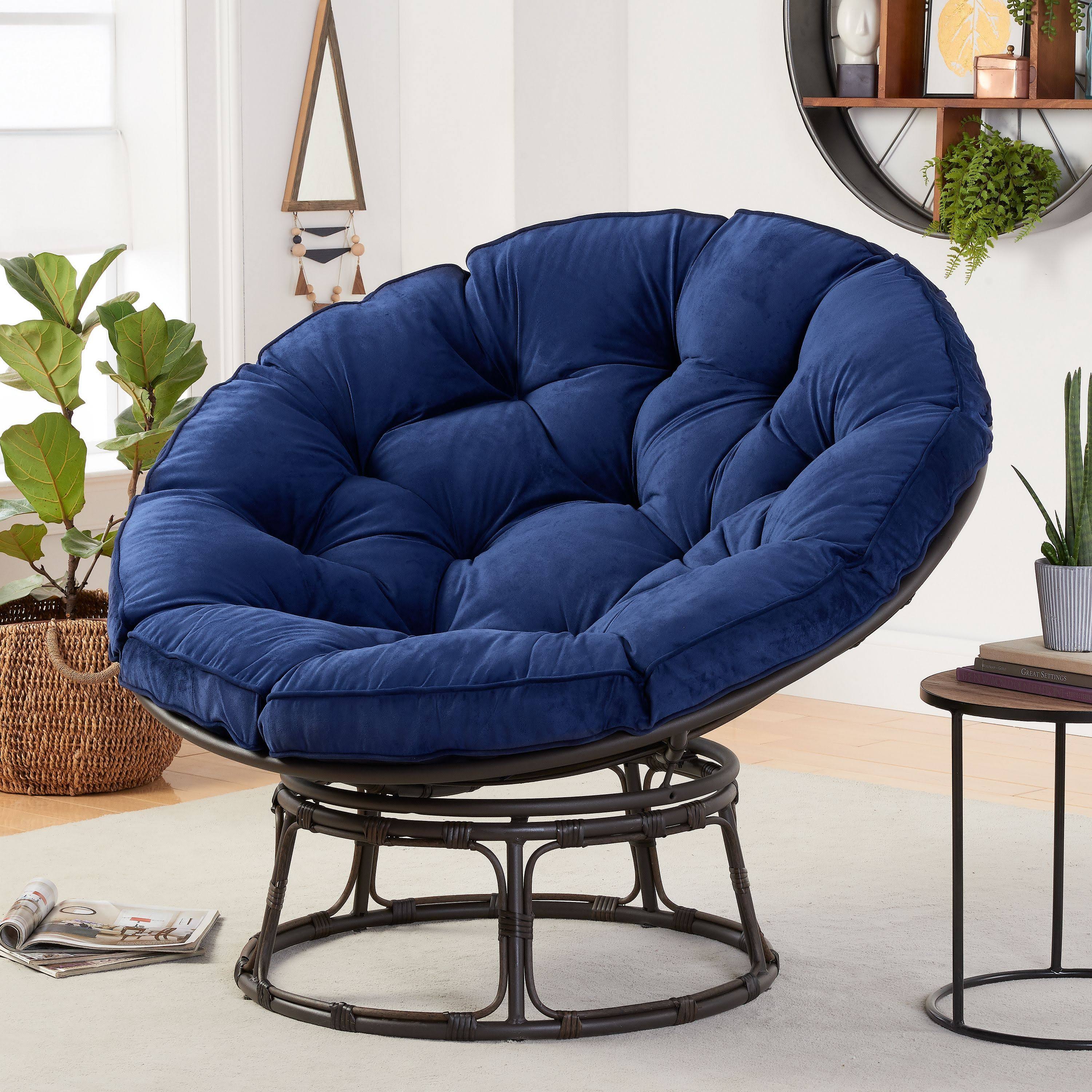Better Homes u0026 Gardens Papasan Chair with Fabric Cushion Navy