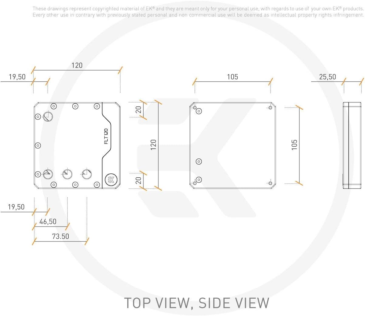 EKWB EK-Quantum Volume FLT 120 Reservoir, Digital RGB, Plexi