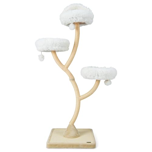 PETSITE 70" Tall Cat Tree, Cat Tower with Scratching Posts and Board, Multi-Level Cat Tower for Large Cats 20 lbs+ with 3 Cozy Perches and Dangling Balls, Modern Cat Tree for Indoor Cats Large Adult