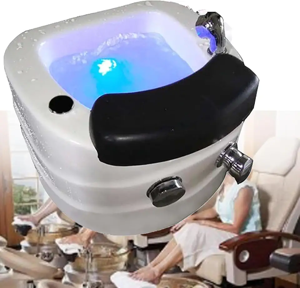 Semi-Circular Foot Bath Massage Foot Bath Colored Light Foot Bath Heated Foot Bath Hot and Cold Adjustment Pedicure Bowl Nail Bath - Kansas Nuitrition - HNZSDS