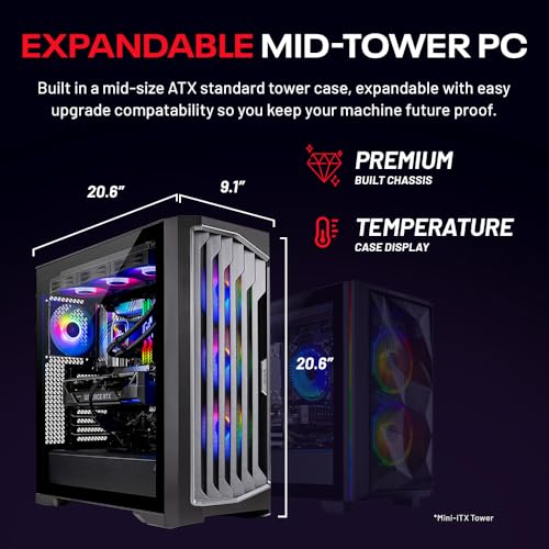 Skytech Shadow 3.0 Gaming PC Desktop - Intel Core-i7 9700KF 3.6GHz, RTX 2060 6GB, 16GB DDR4 3000, 1TB SSD, AC WiFi, Win 10 Home, Black