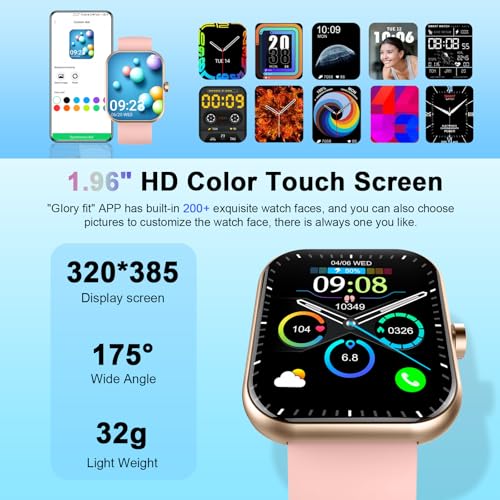 Smart Watch(Answer/Make Call), 1.96 HD Smartwatch for Men Women, 2025 New Fitness Watch with 112+ Sport Modes, Heart Rate, Sleep Monitor, Pedometer, IP68 Waterproof Activity Tracker for Android iOS