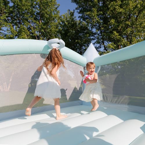 Bounceland Bouncy Castle Daydreamer Mist Bounce House, Pastel Bouncer with Slide, 12 ft L x 9 ft W x 7 ft H, UL Blower Included, Trendy Bouncer for Kids, Indoor and Outdoor Use