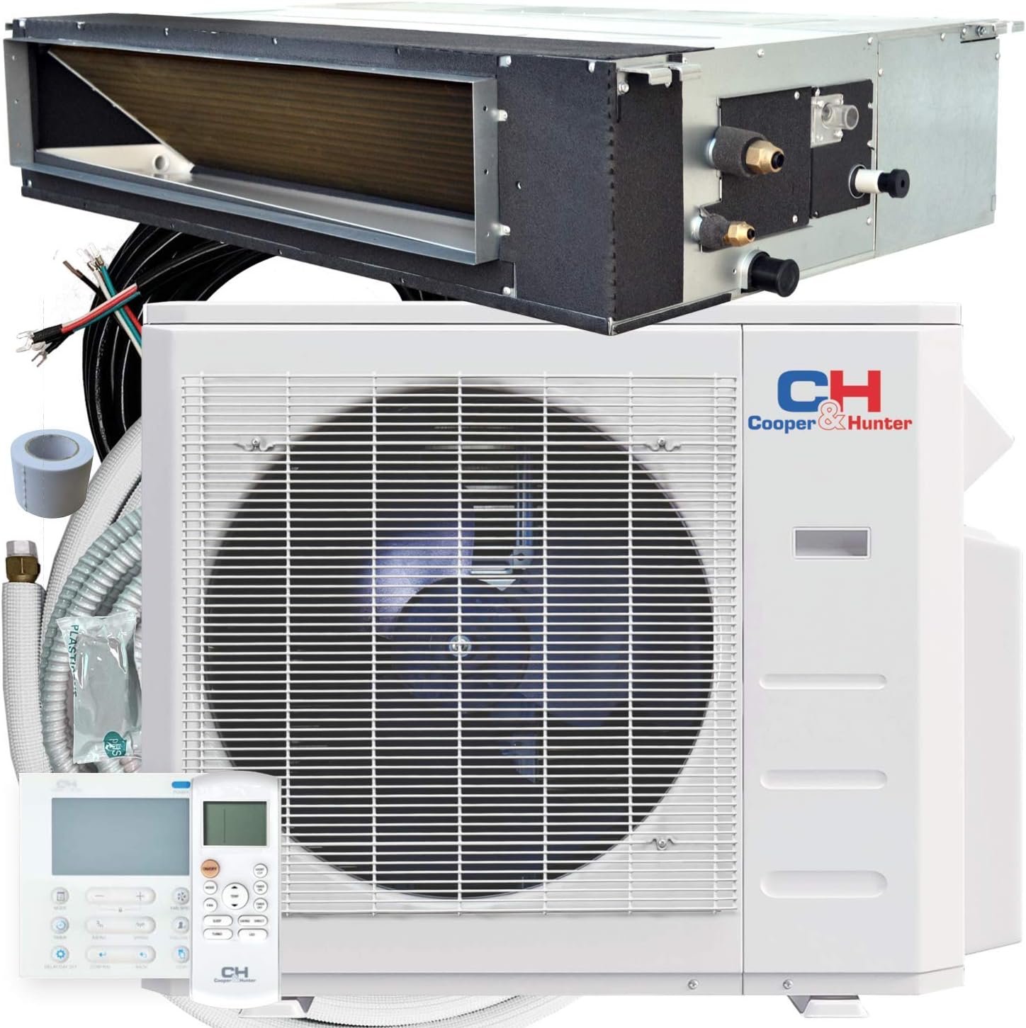 Cooper & Hunter 36,000 BTU Ducted Mini Split Air Conditioner Concealed Duct Heat Pump Unit 208-230V Including 25ft Installation Kit