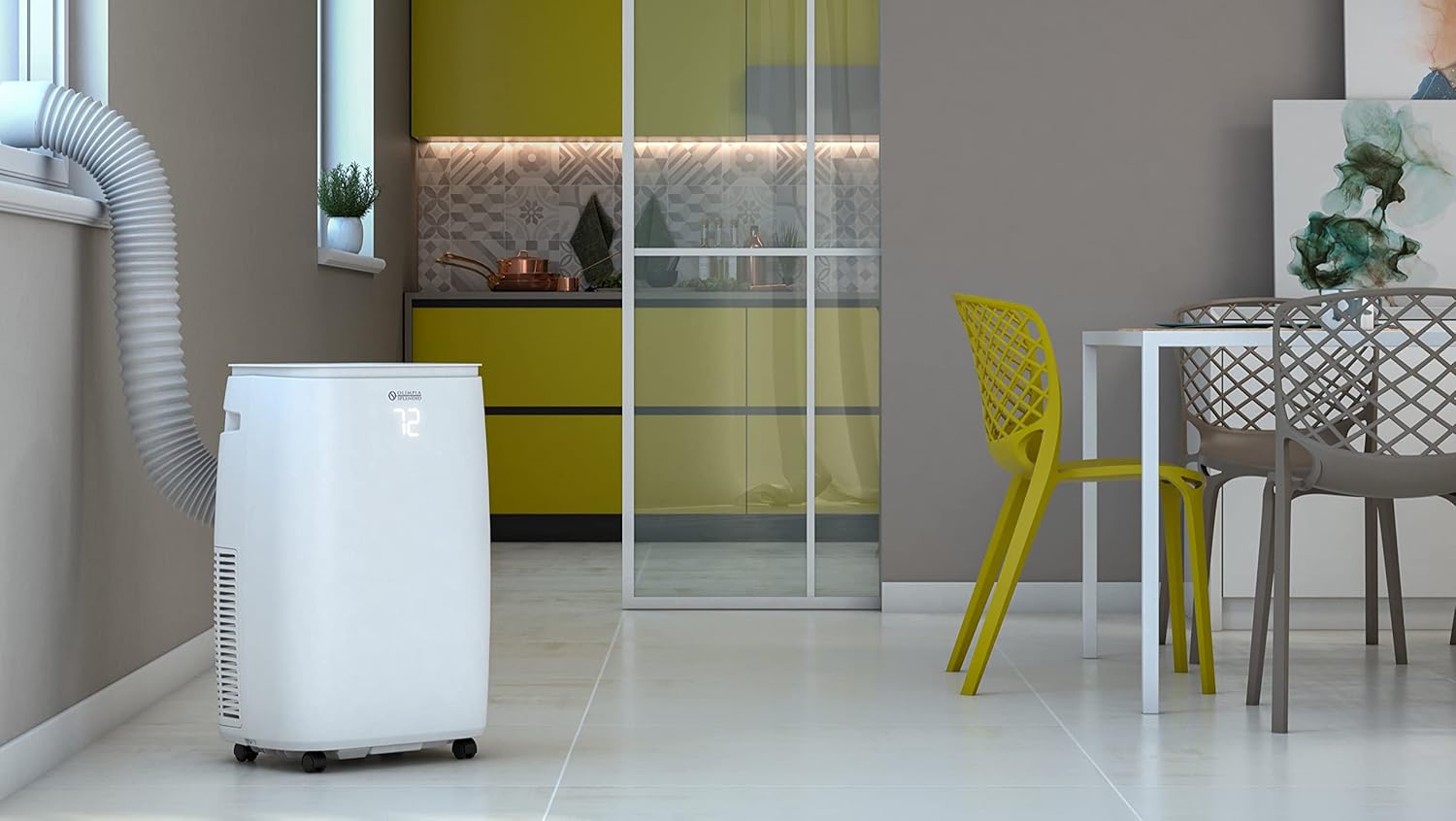 Dolceclima Fresco Smart WiFi Portable Air Conditioner by Olimpia Splendid - Efficient, Flexible Cooling Solution with Unique Italian Design, Environmentally Friendly - 14,000 BTU