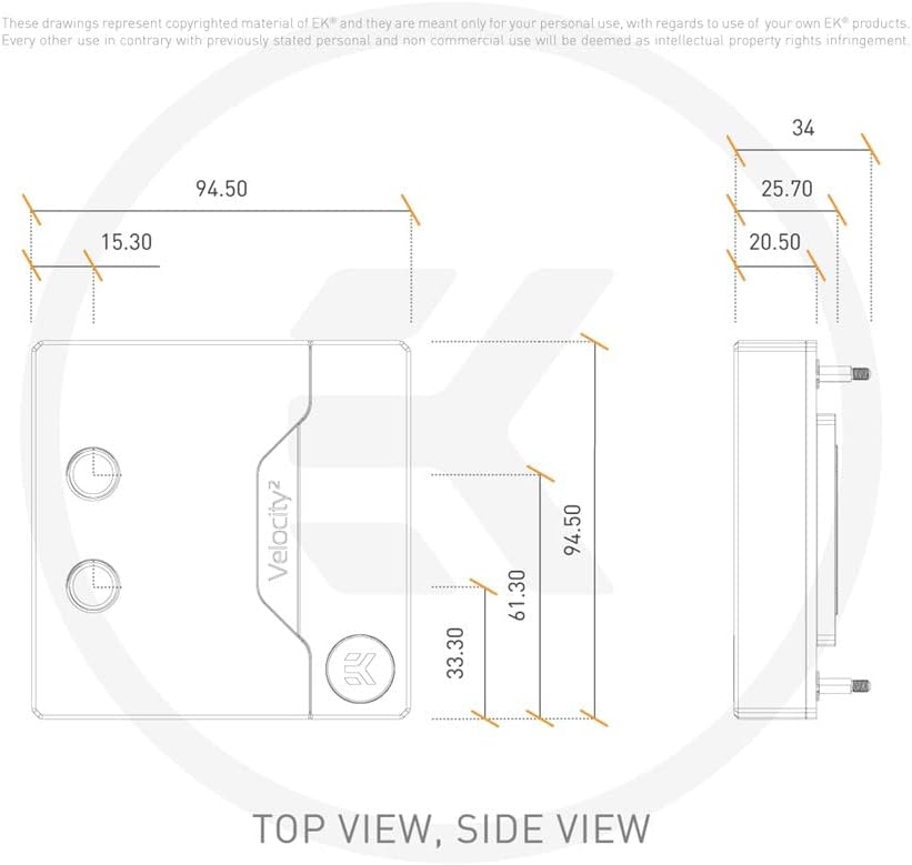 EKWB EK-Quantum Velocity 2 CPU Water Block D-RGB - 1700, Copper/Acetal