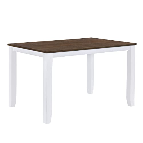 5-Piece Dining Table Set for Small Spaces, Minimalist Wood Dining Table with 4 Upholstered Chairs, Rectangular Table and 4 X-Back Chairs (Blue)