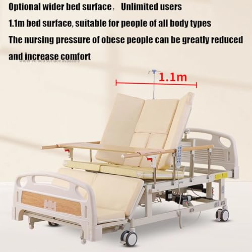Electric Nursing Bed, Fully Automatic Medical Lifting Bed for The Elderly at Home, with Breathable Mattress and Silent Motor (C)