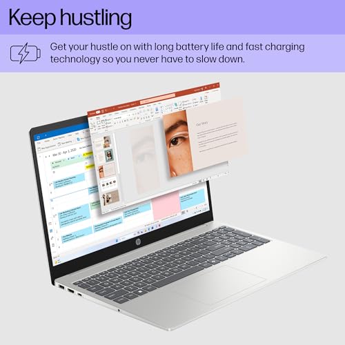 HP 15.6 inch Laptop, HD Touchscreen Display, AMD Ryzen 5 7520U, 8 GB RAM, 512 GB SSD, AMD Radeon Graphics, Windows 11 Home, Natural Silver, 15-fc0499nr