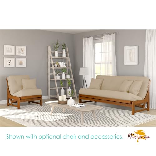 Arden Futon Set - Queen Size, Frame, 8" Mattress, Twill Hunter Green Cover