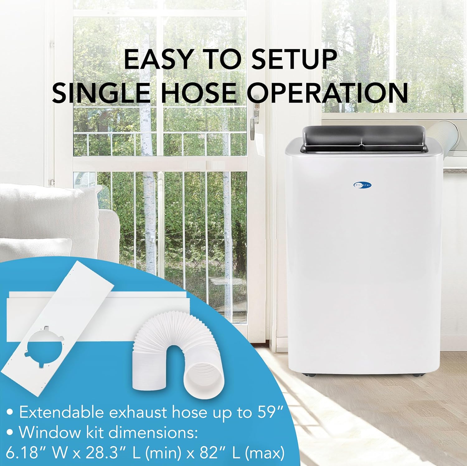 Whynter ARC-0850XP 12000 BTU Single Hose Portable Air Conditioner, White