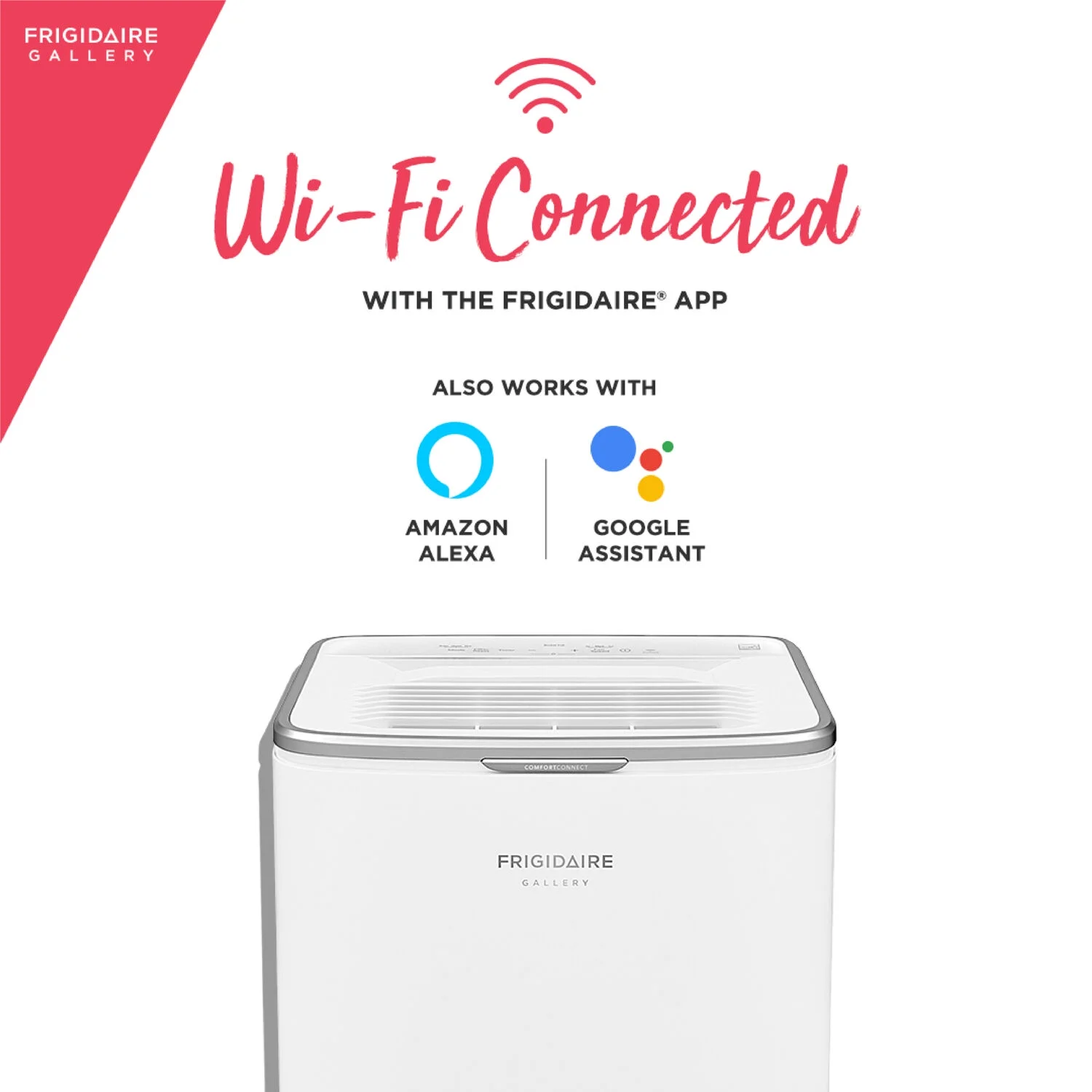 Frigidaire 50-Pint  1200 Sq ft Smart Portable Dehumidifier with Wi-Fi in White