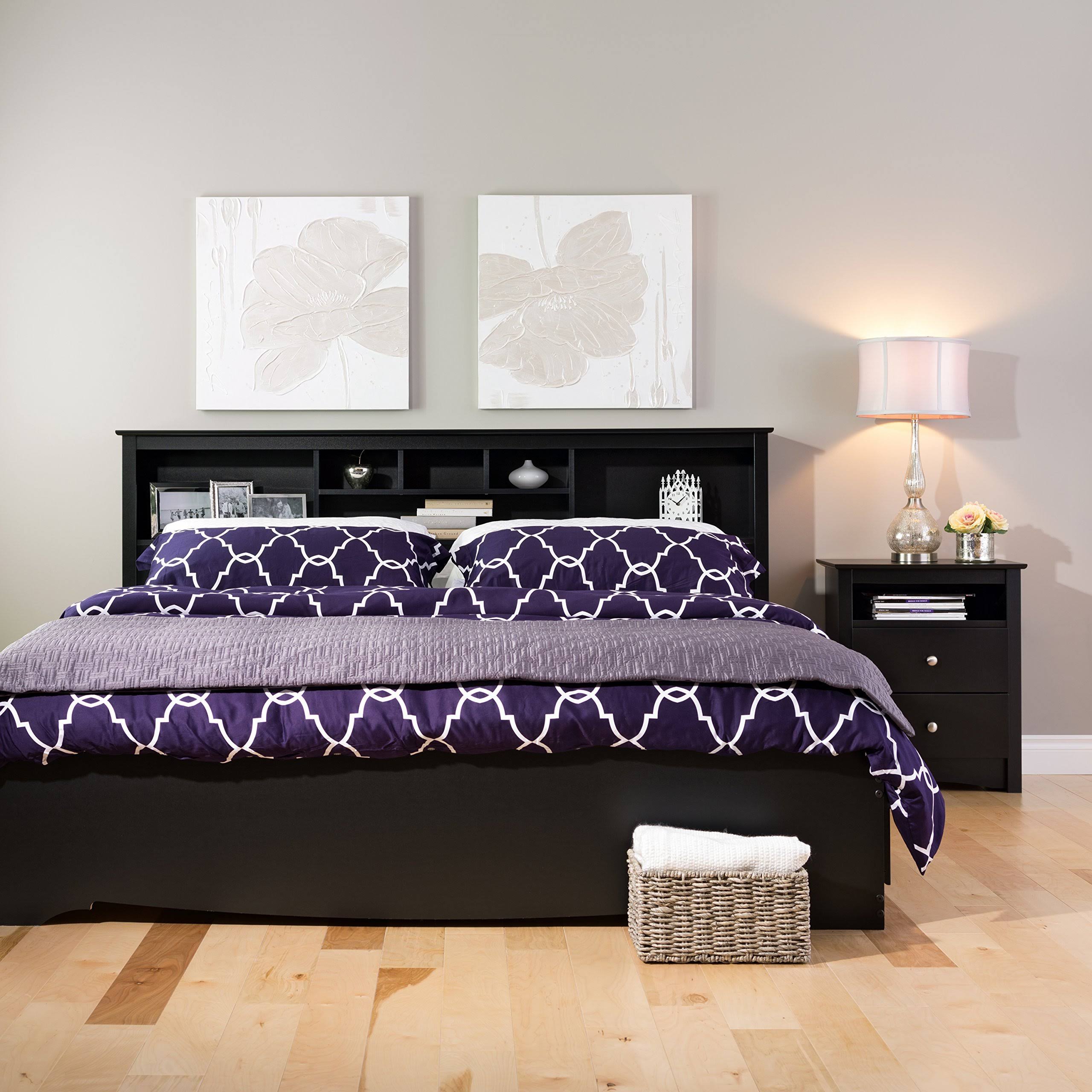 Prepac Black King Bookcase Headboard