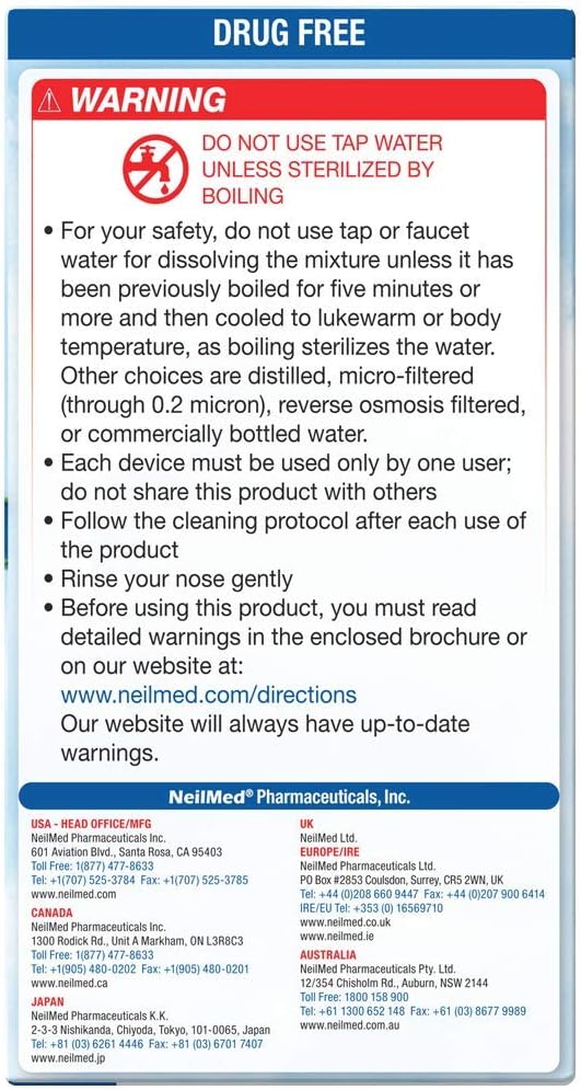 NeilMed Sinugator Cordless Pulsating Nasal Wash Kit with One Irrigator, 30 Premixed Packets and 3 AA Batteries