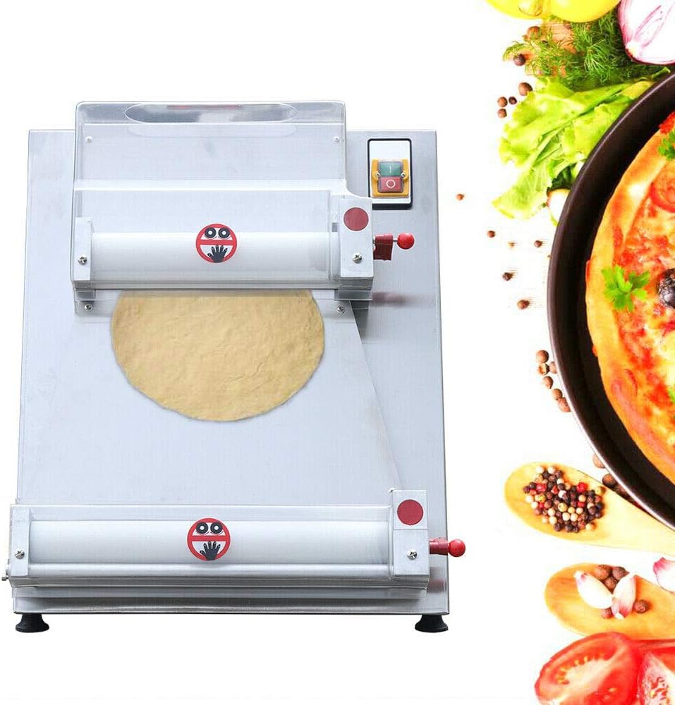 Dough Roller Sheeter, 15" Electric Pizza Dough Roller Sheeter Pastry Press Machine 3-15 inchs Pizza Making Machine for Pizza Bread and Pasta (370W)