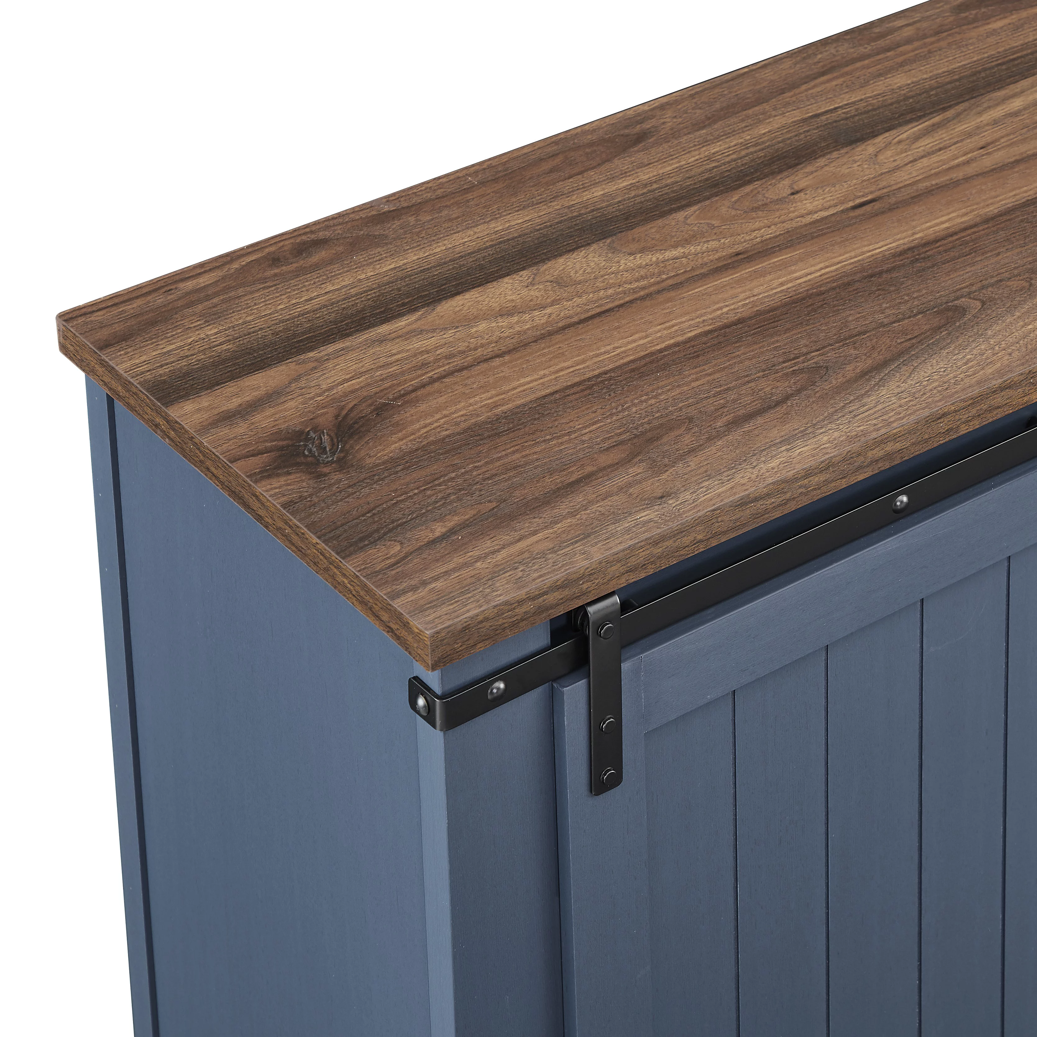 FESTIVO Farmhouse TV Stand for 75" TV, Entertainment Center, Sliding Barn Door TV Stand, 68 inch TV Console Table, Home Living Room Media Console with Adjustable Shelf - Navy Blue