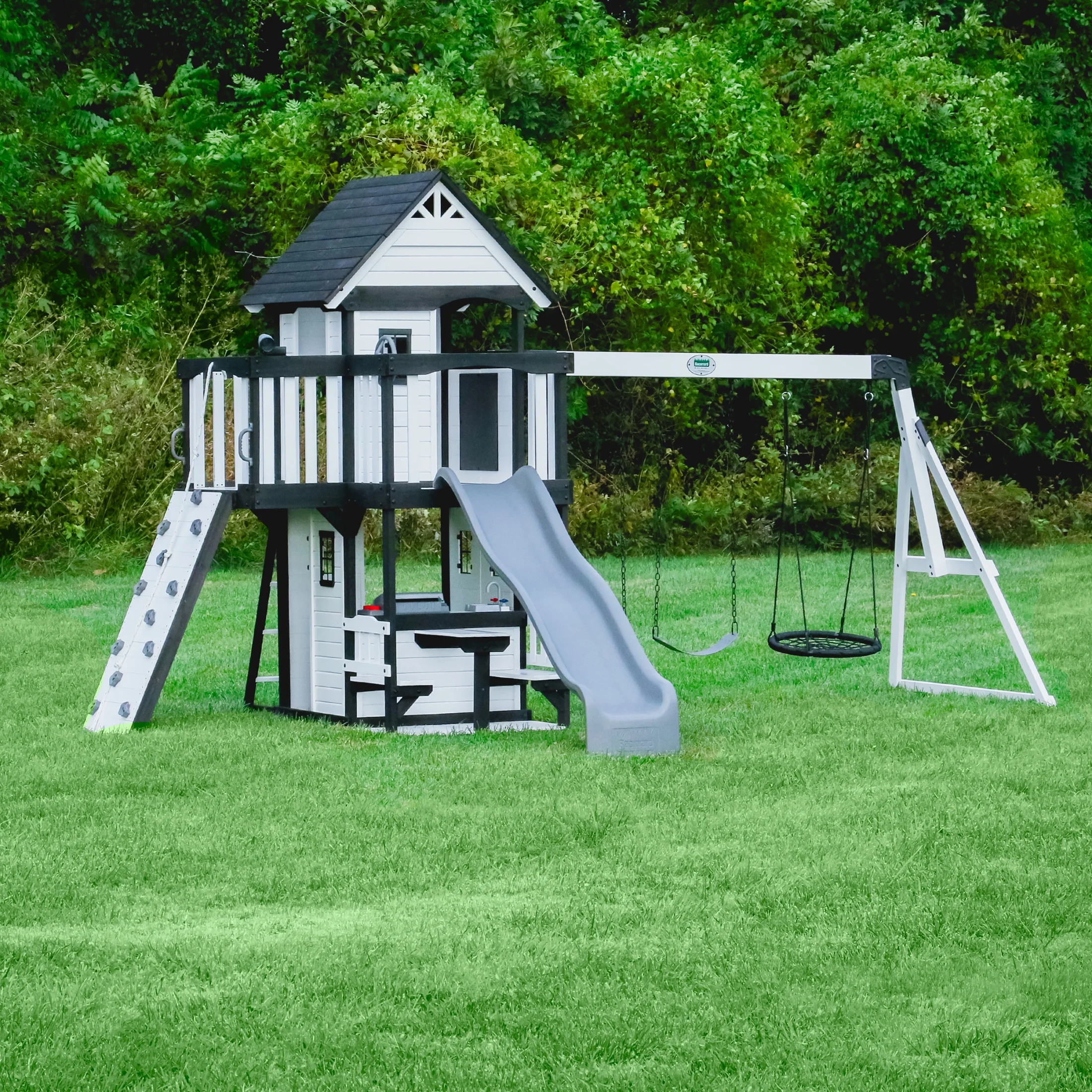 Backyard Discovery Canyon Creek Swing Set - White - Curated Treasures Market