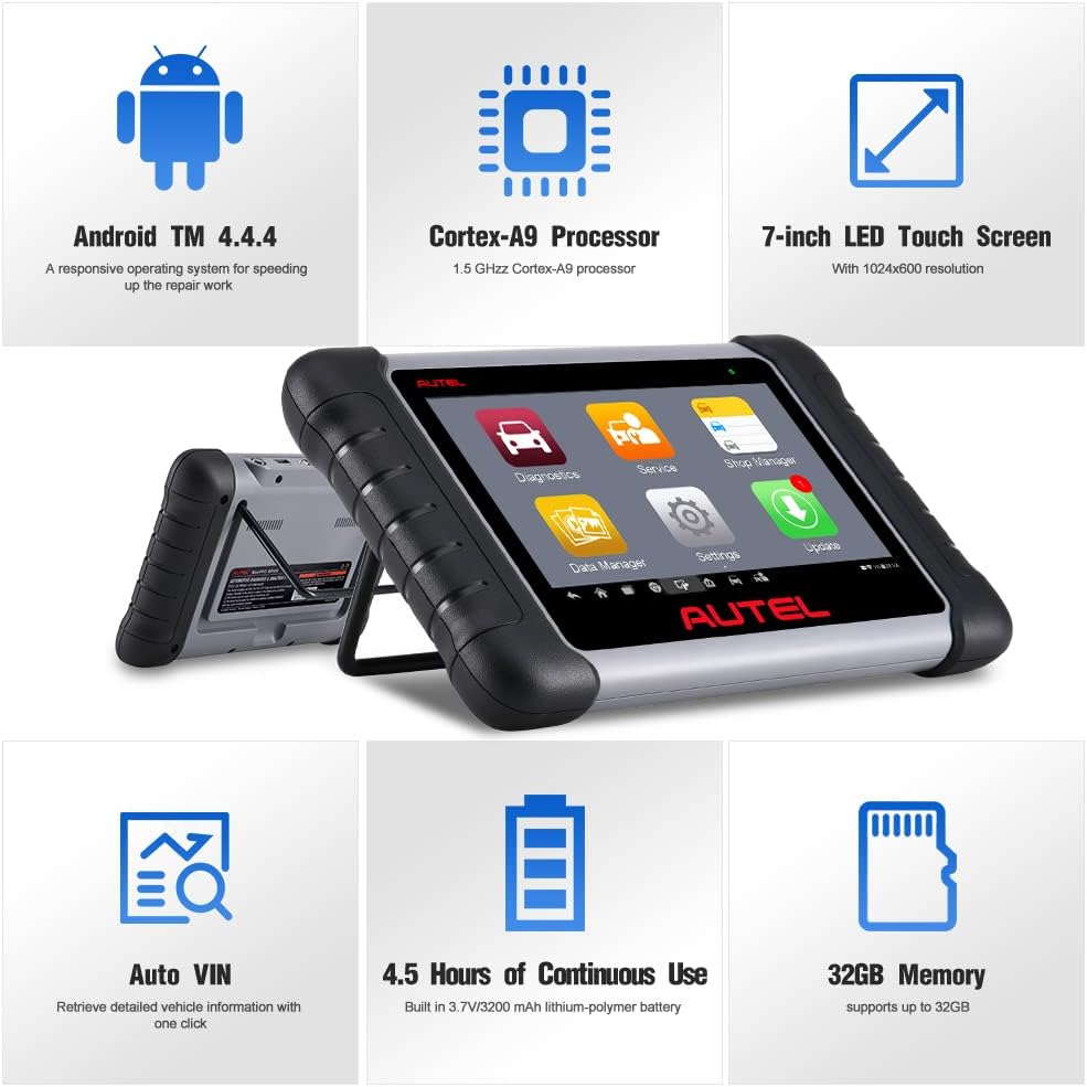 Autel Scanner MaxiPRO MP808 Diagnostic Scan Tool, Same Function as MP808K/MS906, Advanced Bi- Directional Control, All Systems Diagnoses, 30+ Services