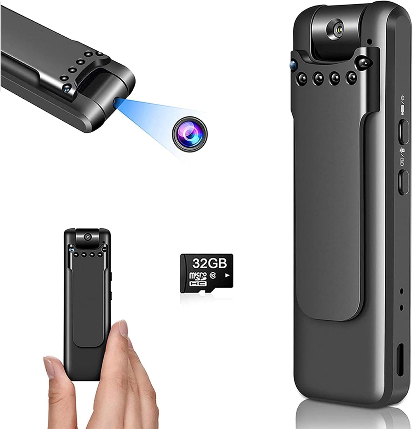 Body Camera Ultra HD 1080P, 256G Max Memory, Automatic Night Vision Body Worn Camera, Premium Portable Body Camera with Motion Detection Wearable