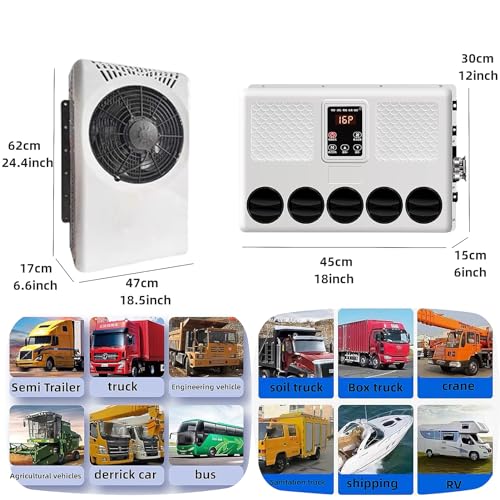 UAHKPA 12V Truck Air Conditioner,Split Type Truck Parking Air Conditioner,Universal 12V Air Conditioner 9000BTU DC Air Conditioner，for Trucks, RVs, trailers, vans, campers, buses, etc