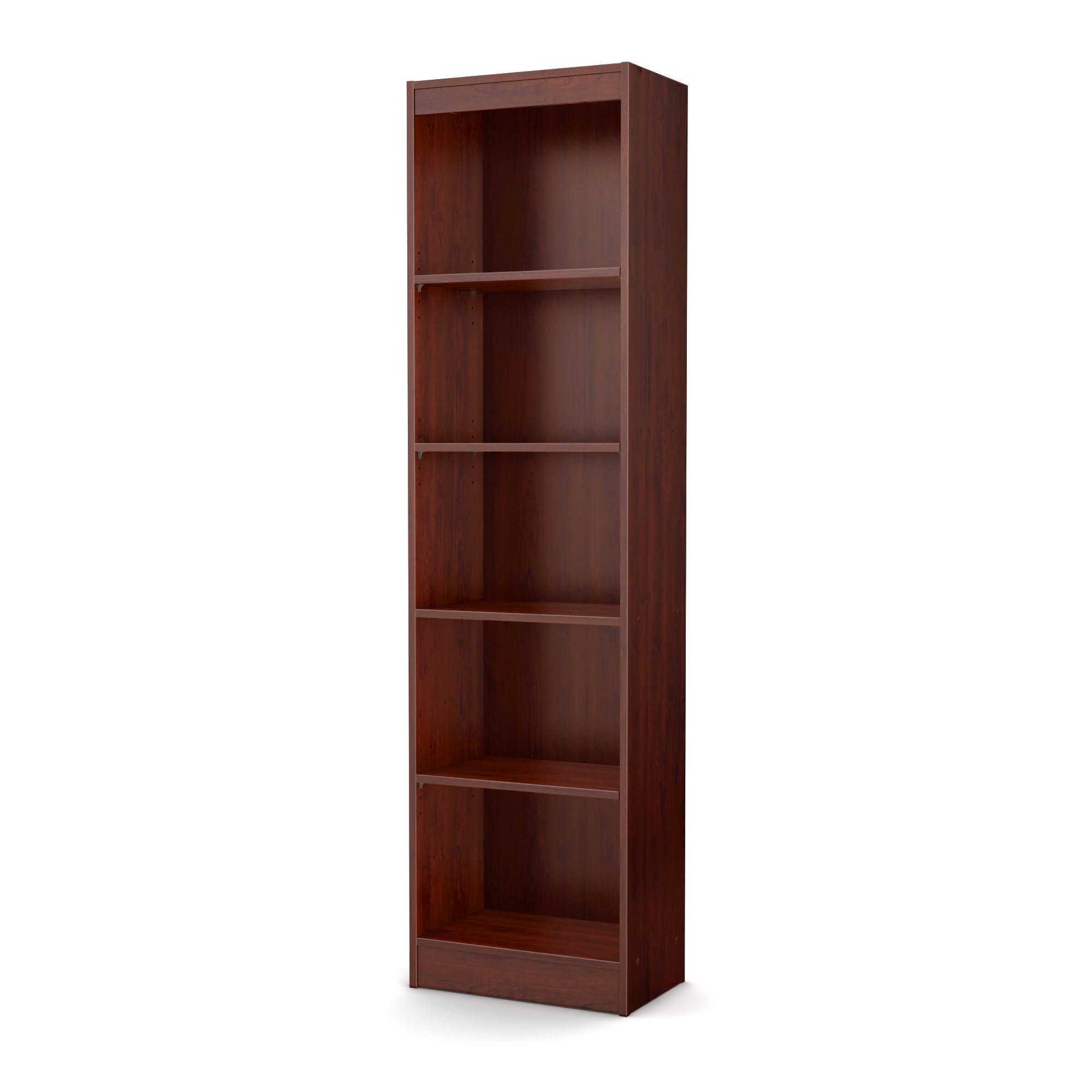 South Shore Axess 5 Shelf Narrow Bookcase, Royal Cherry