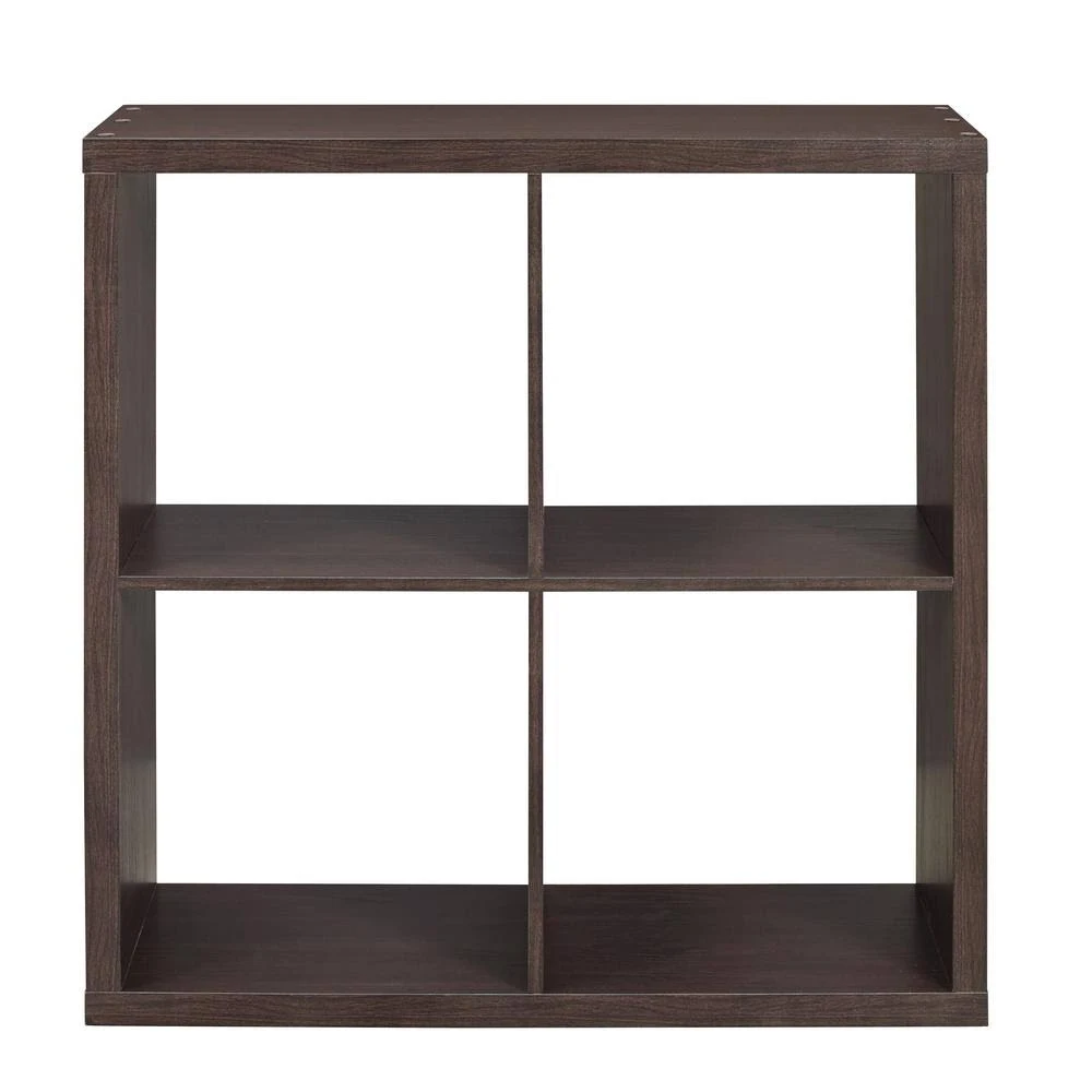 Linon Home Decor Dillon Espresso 4-Cubby Storage Cabinet, Brown