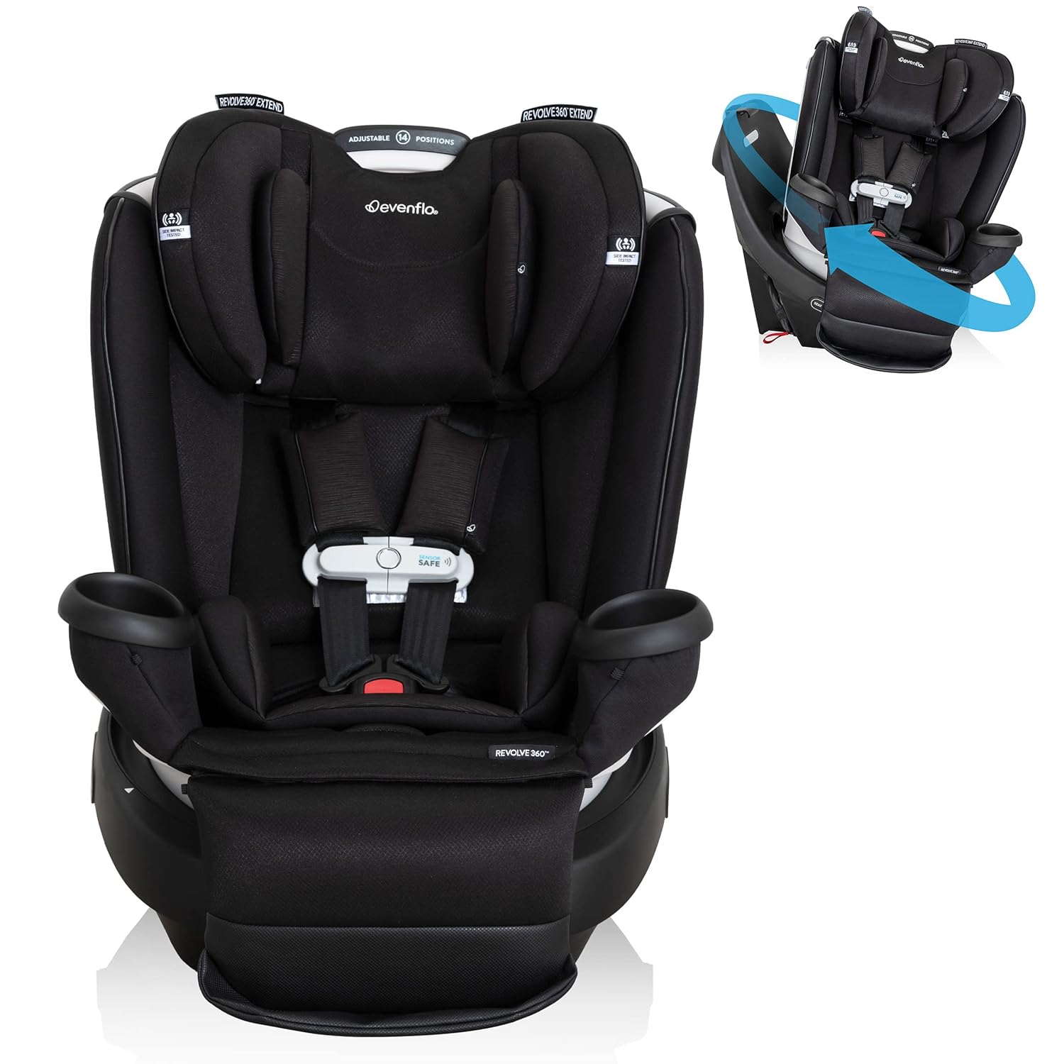 Revolve360 Slim 2-in-1 Rotational Car Seat with SensorSafe & Evenflo Gold Revolve360 Extend All-in-One Rotational Car Seat with SensorSafe